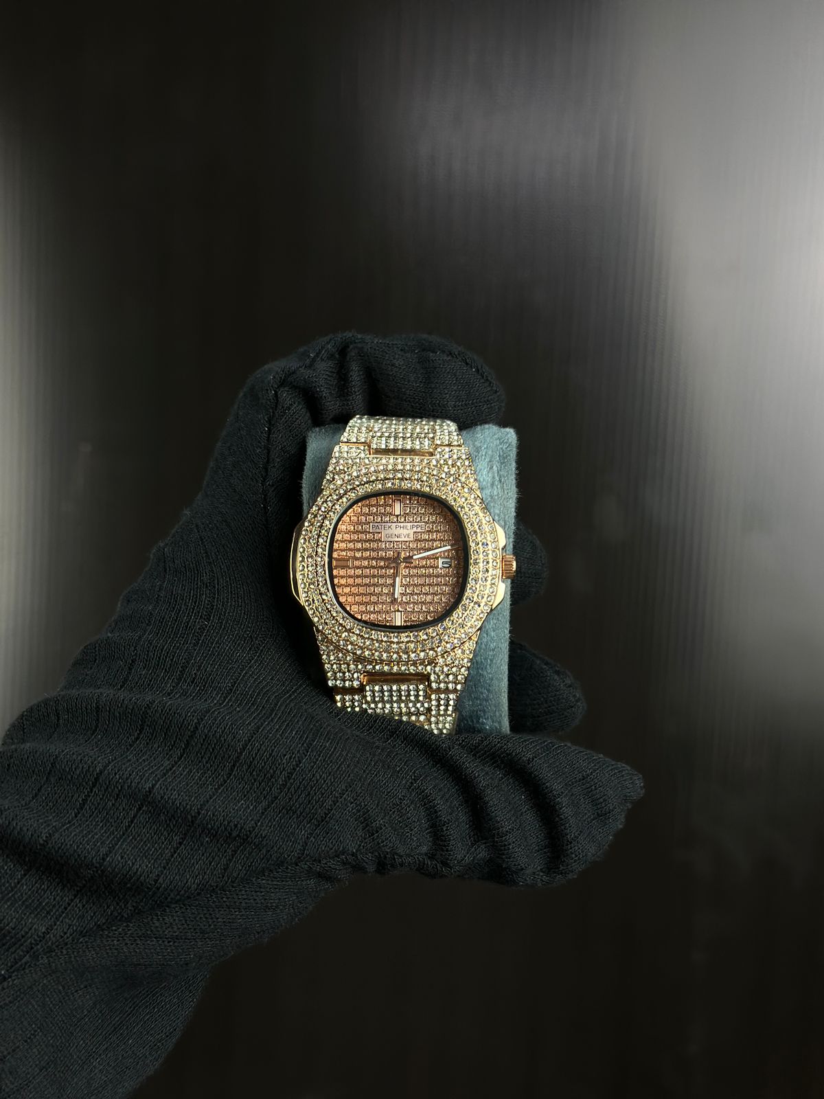 Patek Philippe Nautilus Full Iced-Out Gold Watch