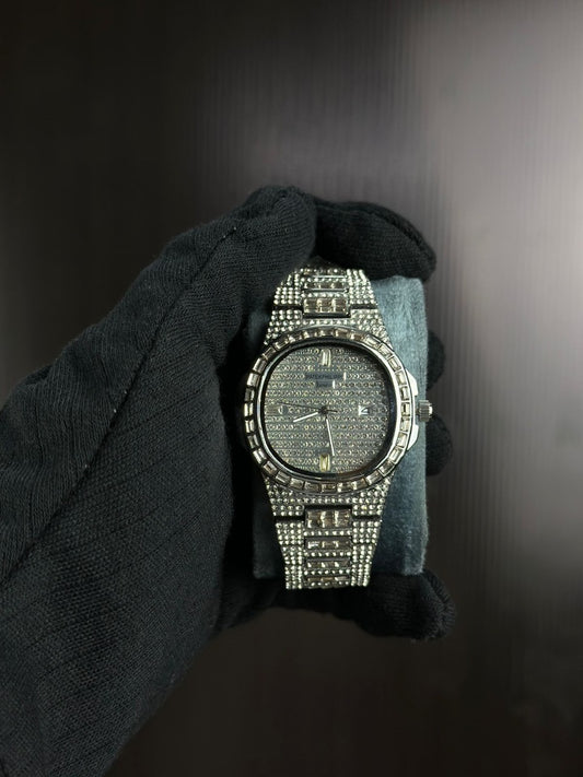 Patek Philippe Full Iced-Out Silver Luxury Watch