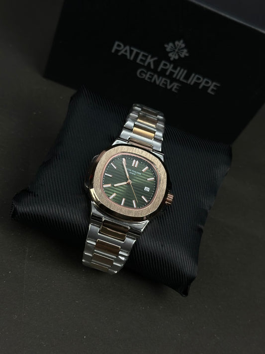 Patek Philippe Nautilus – Green Dial Two-Tone (Replica)